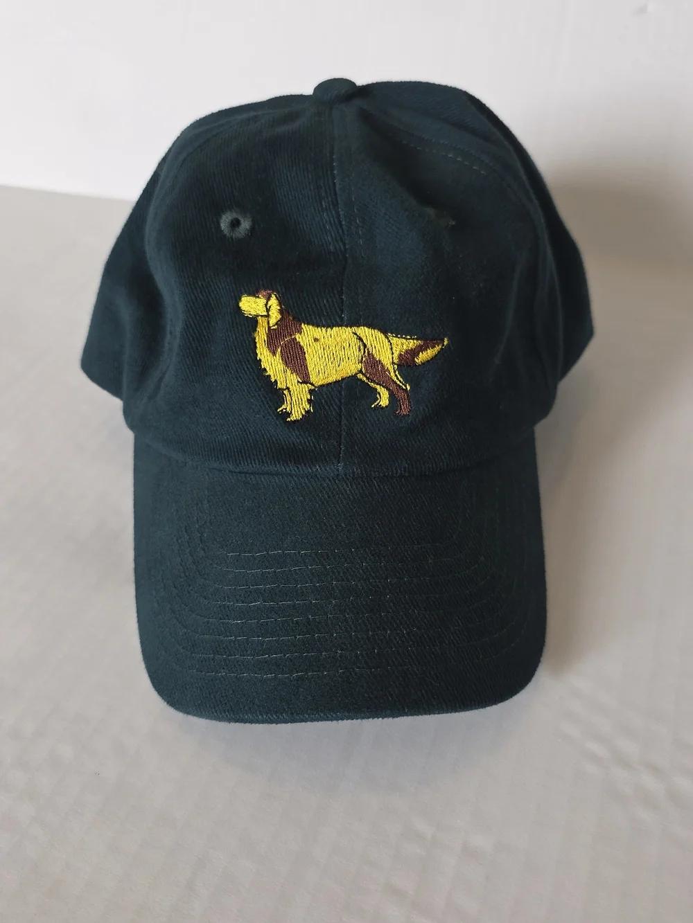 Embroidered Golden Retriver Geen Hat Baseball Cap Preppy Outdoor Grandpacore